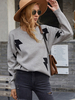 Maglione pullover da donna Maglioni in poliestere a maniche lunghe con collo alto grigio scuro