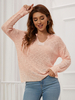 Maglione pullover da donna Maglioni in poliestere a maniche lunghe con scollo a V rosa