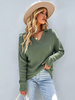 Maglione pullover da donna Maglioni in poliestere a maniche lunghe con scollo a V verde