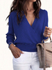 Maglione pullover per donna con scollo a V maniche lunghe maglione