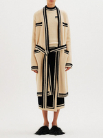 Maglioni Albicocca Chiaro A Righe Acriliche Fusciacche Maniche Lunghe Cardigan