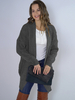 Maglioni Cardigan con scollo a V a maniche lunghe in poliestere grigio scuro
