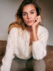 Maglioni Cardigan in lana bianca con bottoni a maniche lunghe con collo gioiello