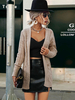 Maglioni Cardigan Khaki Poliestere Maniche lunghe