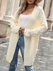 Maglioni Cardigan Leggero Albicocca Poliestere Maniche Lunghe Scollo a V Stretch Cardigan