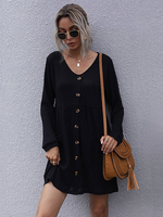 Maglioni Cardigan Nero Poliestere Maniche Lunghe Scollo a U