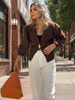 Maglioni Cardigan Scollo a V Un Bottone Maniche Lunghe Primavera Casual Capispalla Per Donna 2025