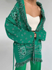 Maglioni Cardigan Verde Poliestere Stampato Frange Maniche Lunghe Scollo a V Cardigan oversize