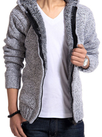 Maglioni da uomo Maglioni Pullover grigio chiaro autunno con cappuccio Maglioni