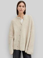 Maglioni Ecru Bianco Lana Bottoni Maniche Lunghe Collo Gioiello Cardigan