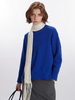 Maglioni per donna blu gioiello collo maniche lunghe maglioni oversize in poliestere