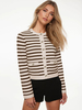 Maglioni stampati a righe Cardigan con scollo gioiello Capispalla casual primaverili per donna 2025