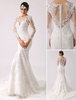 Manica lunga collo illusione Mermaid Abito da sposa Milanoo