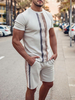 Maniche corte in 2 pezzi da uomo Activewear Marrone chiaro