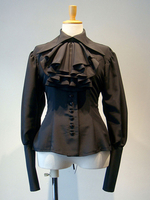 Maniche lunghe Gothic Lolita camicette Nero Ruffles Lolita Top Lolita camicia