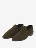Mano di mocassini in pelle scamosciata in pelle di punta rotonda scarpe elementi slip-on