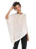 Mantella bianca classica in cotone a maniche lunghe con scollo a V da donna