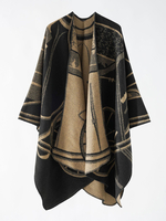 Mantella elegante casual"idiana con poncho bicolore