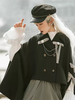 Mantella Gothic Lolita Caffè Marrone Poliestere Fiocchi Catene Inverno Lolita Outwear