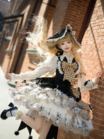 Mantella Gothic Lolita nera in poliestere con volant e fiocchi a quadri capispalla invernali Lolita