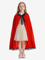 Mantello da ragazza Mantello nero di Natale Costumi per le feste