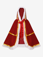 Mantello da ragazza per Natale Mantello rosso Color Block Costumi per le feste