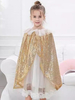 Mantello dorato natalizio per bambine Costumi per le feste natalizie