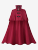 Mantello in poliestere senza maniche con fibbia elegante vintage rosso costumi retrò per uomo