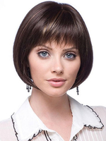 Marrone Castagno naturale Bob breve parrucca fibra termoresistente per donna
