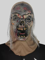 Maschera da zombie gialla urlante di Halloween copri viso spaventoso accessorio per feste per scherzi