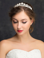 Matrimonio capelli archetto argento imitazione perle strass lega accessori per capelli sposa