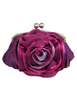 Matrimonio Pochette Nero borsette da sera rosa fiore chiusura serratura
