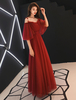 Maxi abito da sera formale in tulle con scollo a barchetta