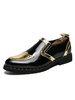 Mens Loafer Shoes Fashion PU Block Color Color Slip-on