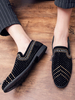 Mens Slip On Mocassino Prom Party Scarpe da sposa Scarpe da sposa casual da ballo in pelle scamosciata nere con borchie