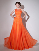 Mesh Cut-Out arancione Abito da sera in Chiffon Milanoo