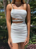 Mini abiti Lilla senza maniche Lycra Spandex Abito corto