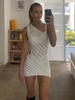 Mini abiti sexy Coachella asimmetrici con una spalla ritagliata in maglia