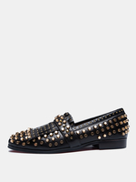 Mocassini con borchie da uomo scarpe da ballo punk con punte