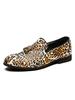 Mocassini con nappe animalier da uomo