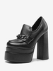 Mocassini con plateau da donna con tacco spesso slip on pumps
