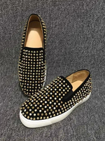 Mocassini con punte da uomo neri punta tonda slip-on scarpe da ballo