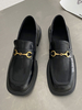 Mocassini da donna neri con dettagli in metallo Slip On Shoes