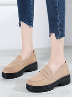 Mocassini da donna Scarpe casual con cinturino monaco in pelle scamosciata marrone caffè