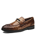 Mocassini da uomo Comodi in pelle PU Dettagli in metallo Stampa di pesci Slip-On