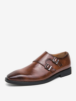 Mocassini da uomo con cinturino alla navata centrale punta quadrata slip-on scarpe da ballo e da sposa