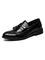 Mocassini da uomo con punta alari in nappa in scarpe da sposa nere per feste di fine anno