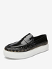 Mocassini da uomo con punta tonda e rivetti in pelle di mucca slip on scarpe da ballo