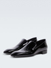 Mocassini da uomo con punta tonda neri in vernice slip-on scarpe da ballo e da sposa