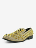 Mocassini da uomo con tomaia in micro pelle scamosciata borchie rivetti slip-on scarpe da ballo festa e matrimonio